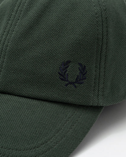 Fred Perry Classic Piqué Cap - Court Green/Navy Z86 - CHO - Designer Mens,Caps