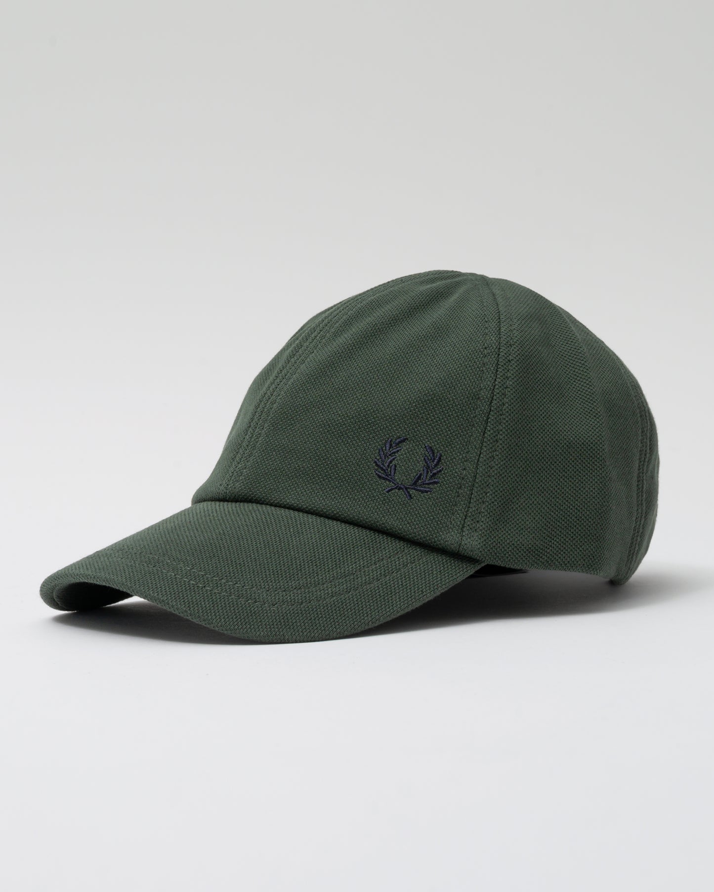 Fred Perry Classic Piqué Cap - Court Green/Navy Z86 - CHO - Designer Mens,Caps