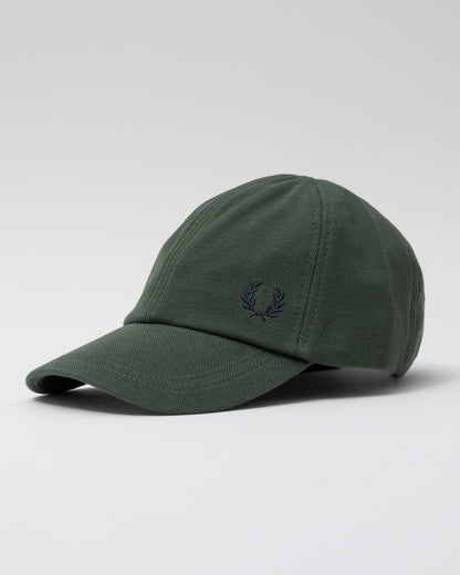 Fred Perry Classic Piqué Cap - Court Green/Navy Z86 - CHO - Designer Mens,Caps