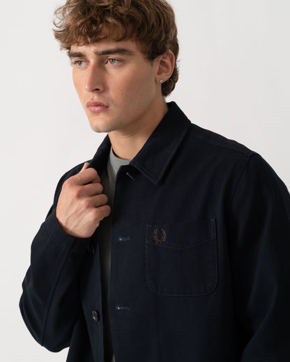 Detail of Fred Perry Mens Bedford Cord Overshirt - Navy 608