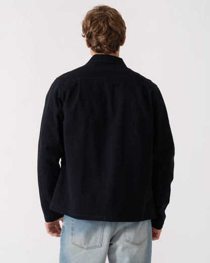 Back of Fred Perry Mens Bedford Cord Overshirt - Navy 608