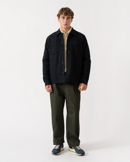 Outfit shot of Fred Perry Mens Brushed Twill Overshirt - Black 184