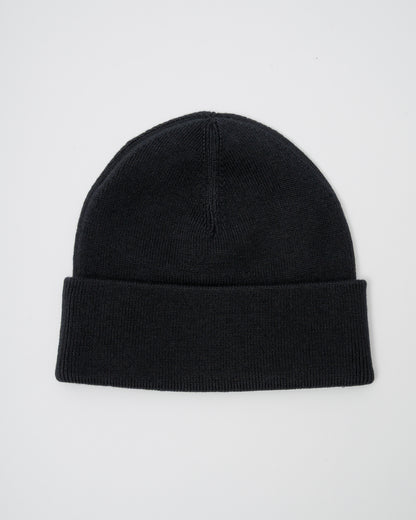 Fred Perry Mens Classic Beanie - Black/Laurel Wreath Green W90 - CHO - Designer Mens,Beanies