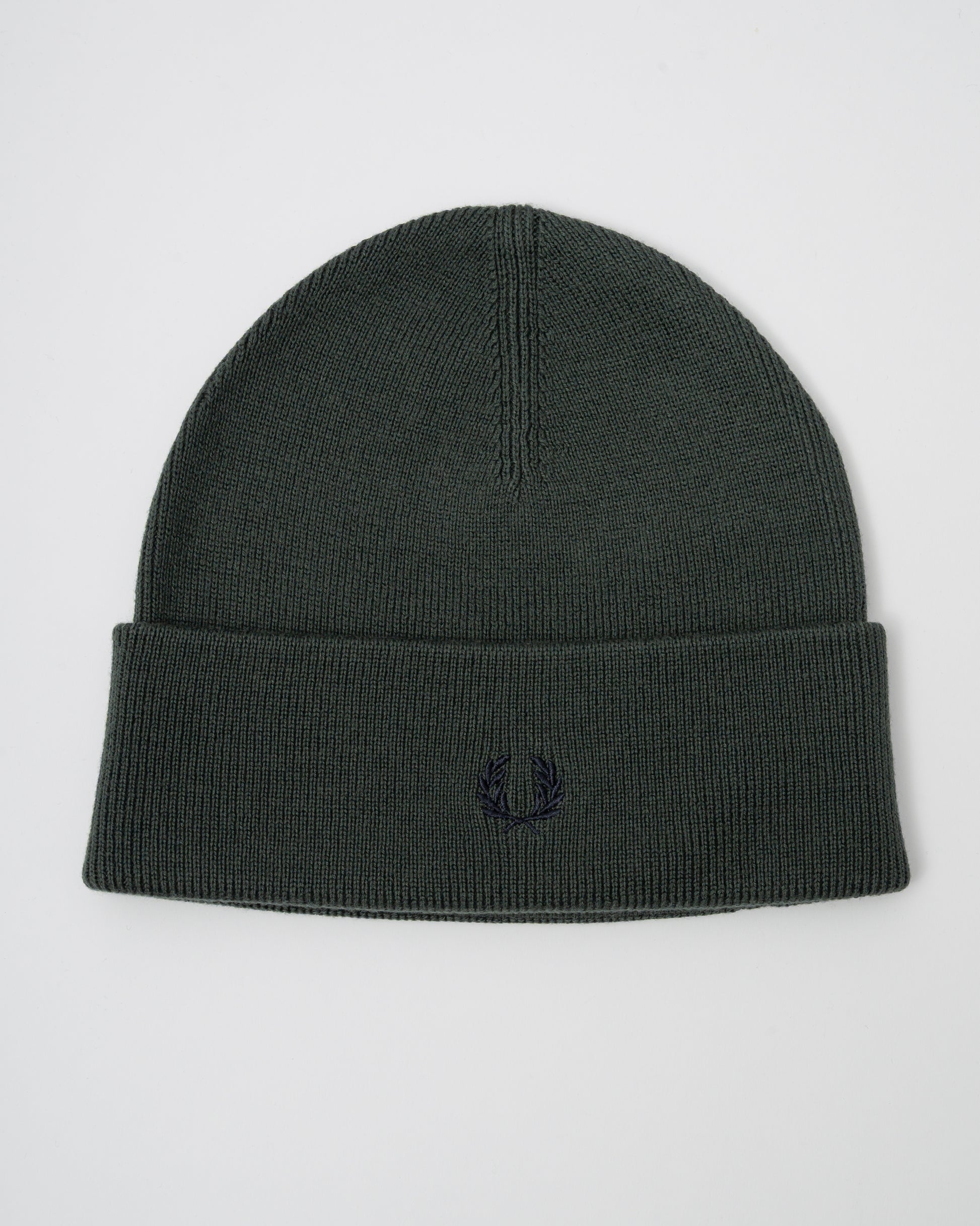 Fred Perry Mens Classic Beanie - Court Green/Navy Z86 - CHO - Designer Mens,Beanies
