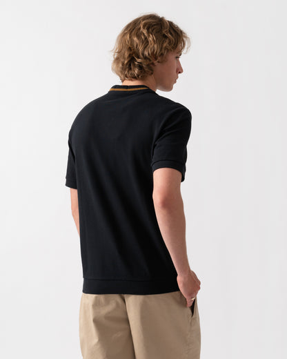 Fred Perry Mens Crew Neck Pique T-Shirt - Black R88