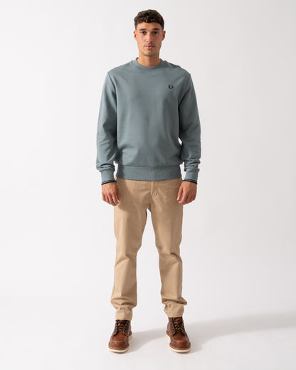 Fred Perry Mens Crew Neck Sweatshirt - Stockport Blue/Navy/Navy Z56