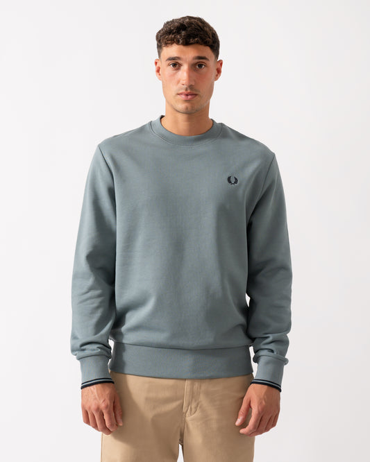 Fred Perry Mens Crew Neck Sweatshirt - Stockport Blue/Navy/Navy Z56
