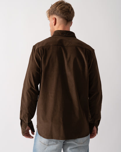 Fred Perry Mens Needle Cord Shirt - Burnt Tobacco Q21