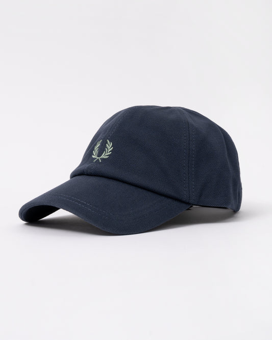 Fred Perry Mens Pique Classic Cap in Dark Airforce and Seagrass 90C