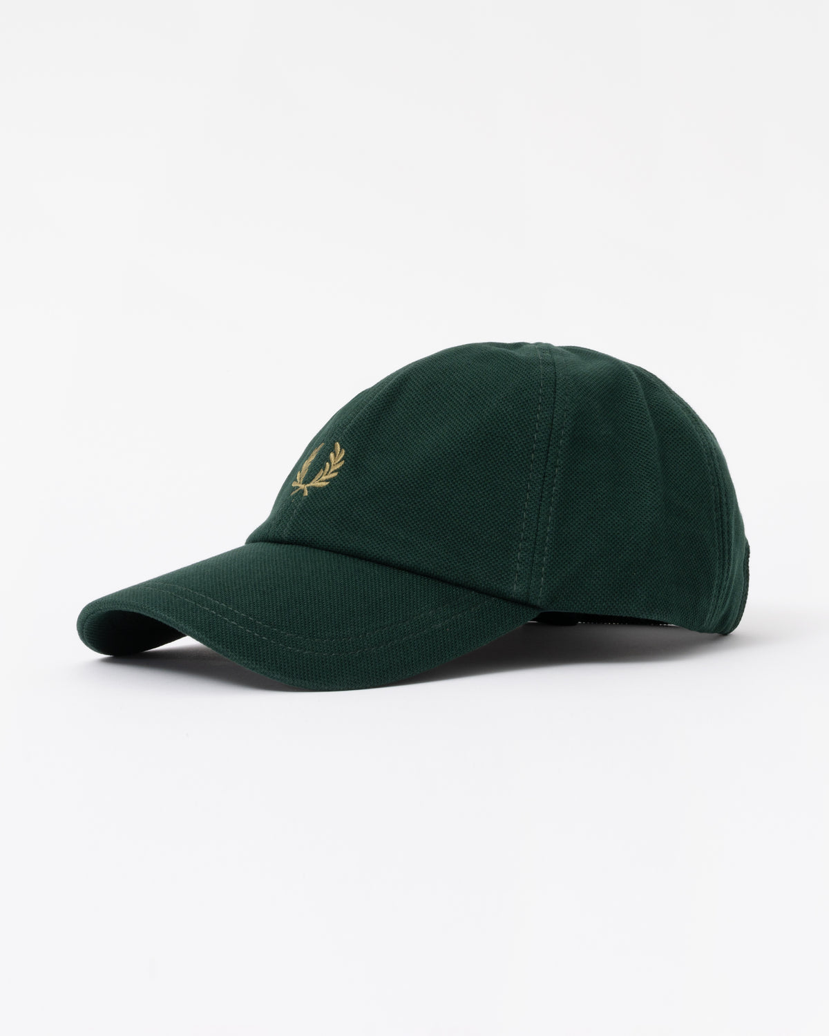 Side of the Fred Perry Mens Pique Classic Cap - Grassroots/Bronze 86D