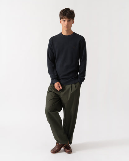 full length of Fred Perry Mens Pique Stitch Jumper - Navy 421