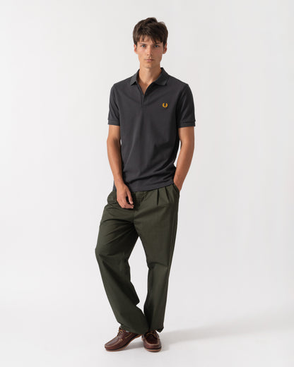 Full length outfit of Fred Perry Mens Plain Signature Polo Shirt - Anchor Grey/Golden 85C