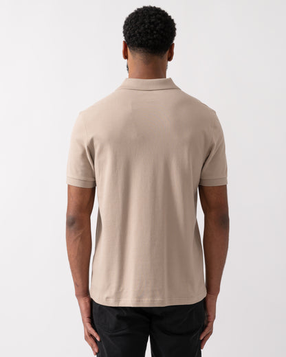 Fred Perry Mens Plain Signature Polo Shirt - Warm Oatmeal/Burnt Tobacco Z87 - CHO - Designer Mens,Polo Shirts