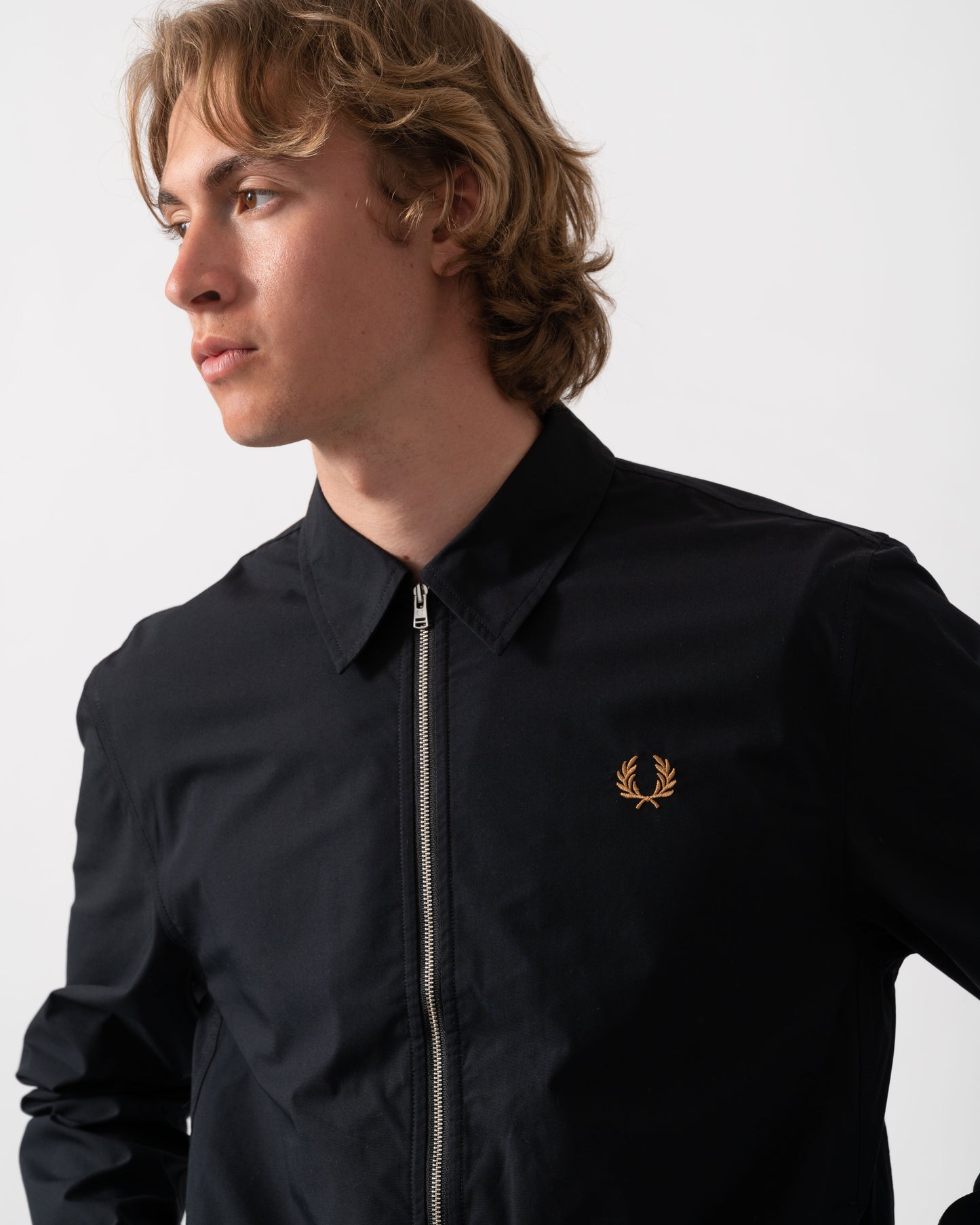 Fred Perry Mens Poplin Overshirt - Black 102