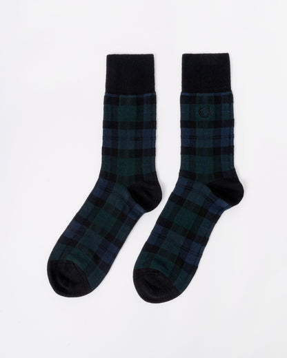 pair of the Fred Perry Mens Tartan Sock - Blackwatch Tartan 37A