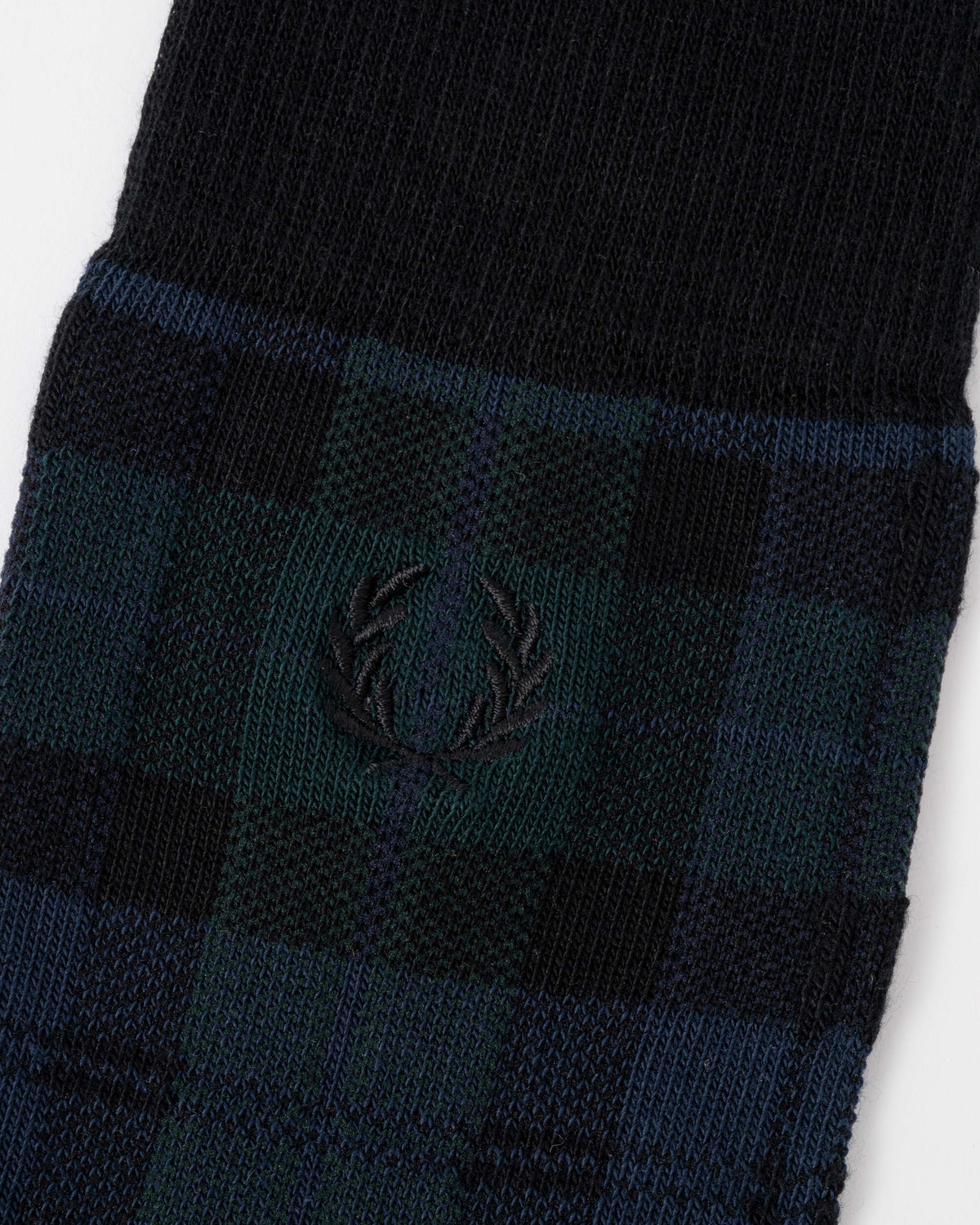 logo on the Fred Perry Mens Tartan Sock - Blackwatch Tartan 37A