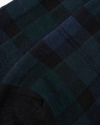 close up of the Fred Perry Mens Tartan Sock - Blackwatch Tartan 37A