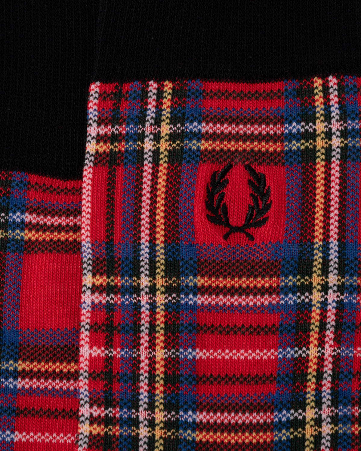 Logo on the Fred Perry Mens Tartan Sock - Stewart Tartan Z90