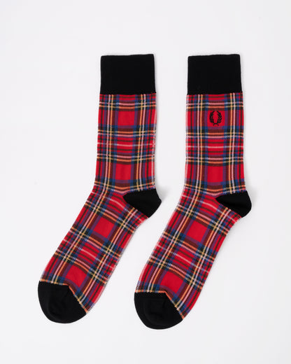 Pair of Fred Perry Mens Tartan Sock - Stewart Tartan Z90