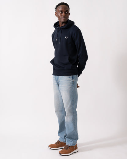 Fred Perry Mens Tipped Hooded Sweatshirt NOS - Navy 248