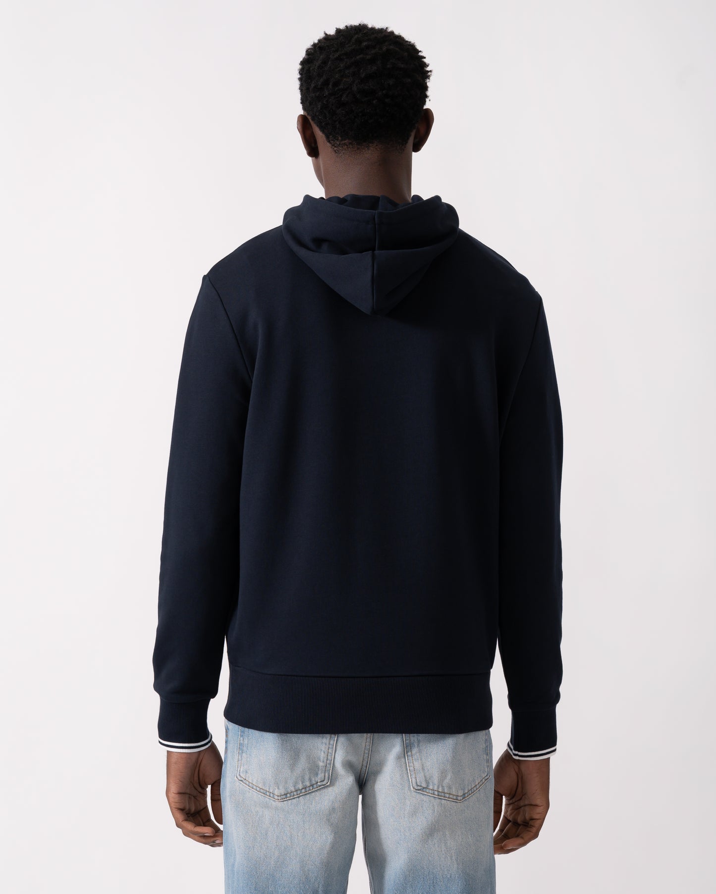 Fred Perry Mens Tipped Hooded Sweatshirt NOS - Navy 248