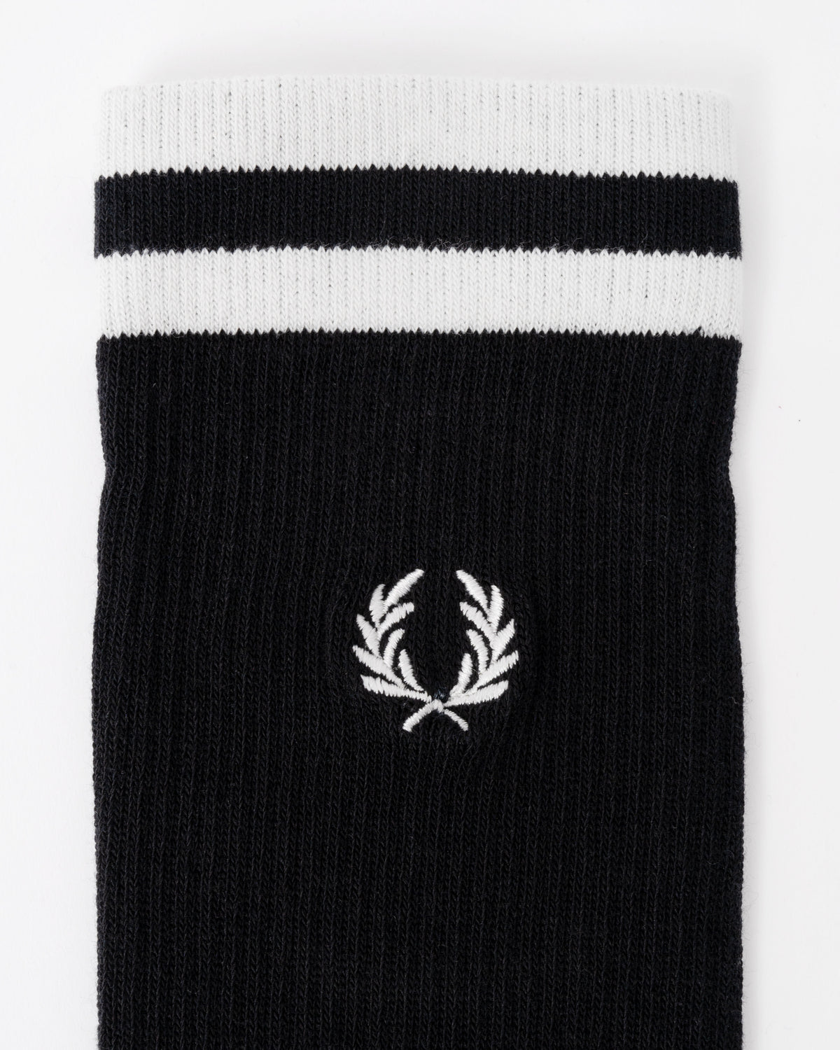 2nd logo on the Fred Perry Mens Tipped Sports Sock - Black/Snow White 843