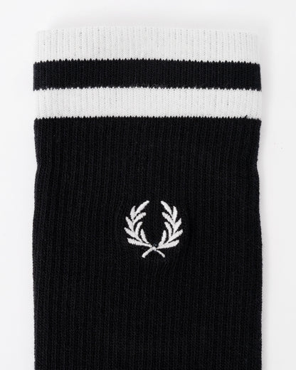 2nd logo on the Fred Perry Mens Tipped Sports Sock - Black/Snow White 843