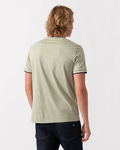 Fred Perry Mens Twin Tipped T-Shirt - Seagrass/Ecru/Dark Airforce 76C
