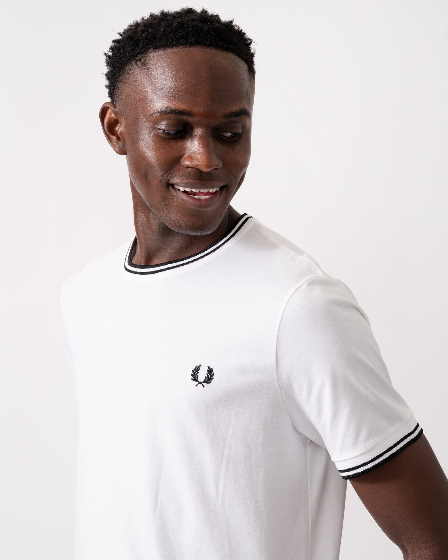 Fred Perry Mens Twin Tipped T-Shirt NOS - White 100