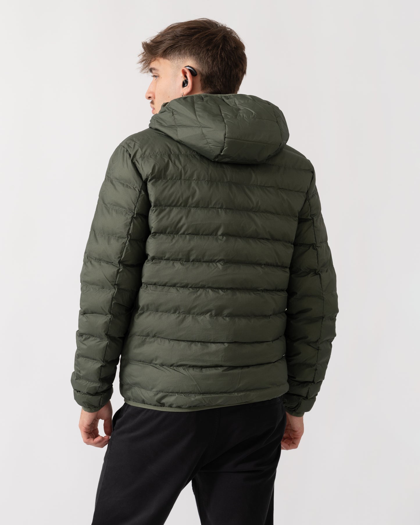Fred Perry Mens Hooded Padded Jacket - Laurel Wreath Green X21