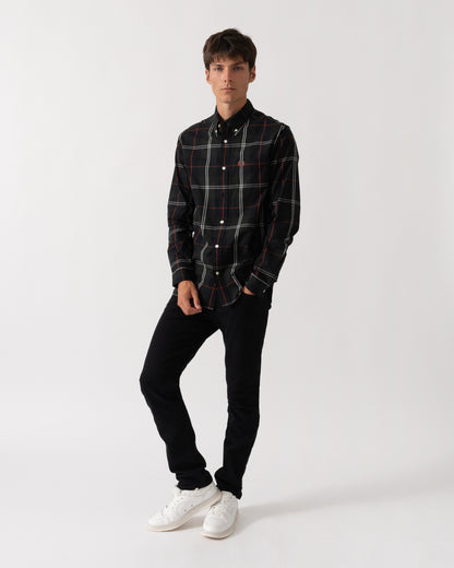 Fred Perry Mens Poplin Tartan Shirt - Night Green Q20