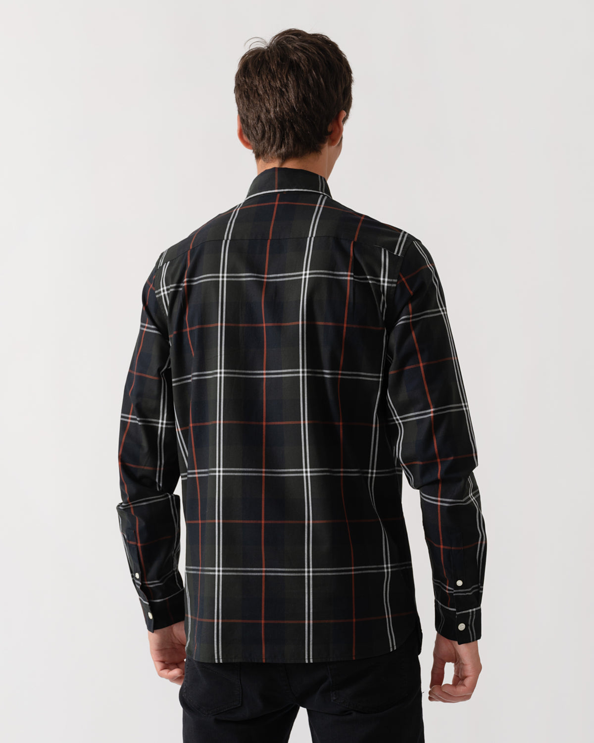 Fred Perry Mens Poplin Tartan Shirt - Night Green Q20