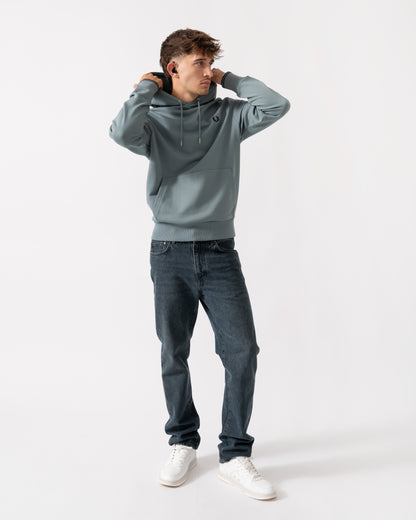 Fred Perry Mens Tipped Hooded Sweatshirt - Stockport Blue/Navy Z56