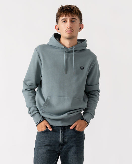 Fred Perry Mens Tipped Hooded Sweatshirt - Stockport Blue/Navy Z56