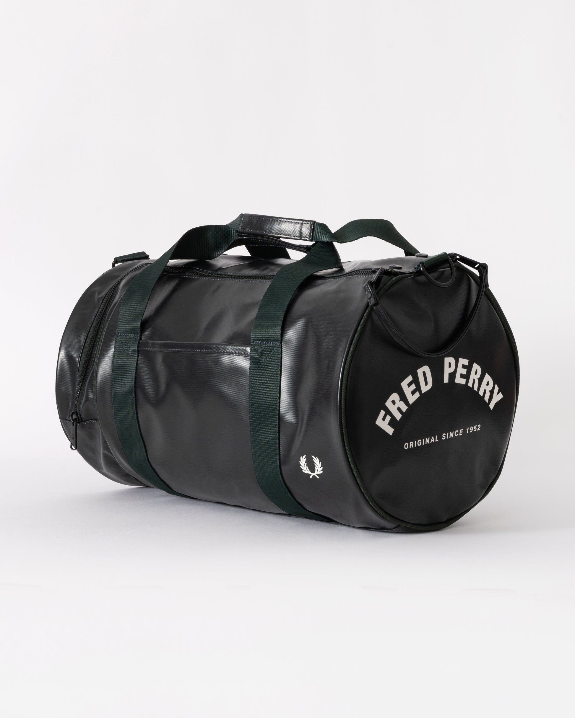 Fred Perry Tonal Barrel Bag - Night Green Q20 - CHO - Designer Mens,Duffle Bags