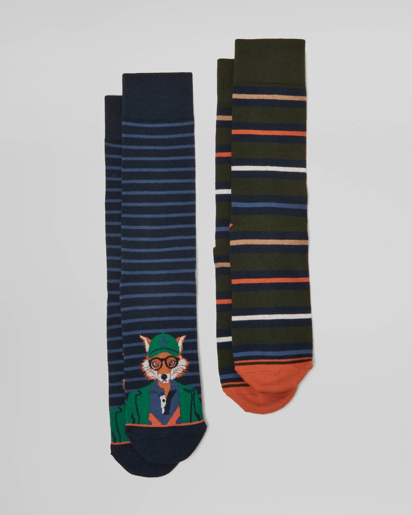 Joules Kingsbury 2-Pack Mens Socks - Navy Jonty Fox