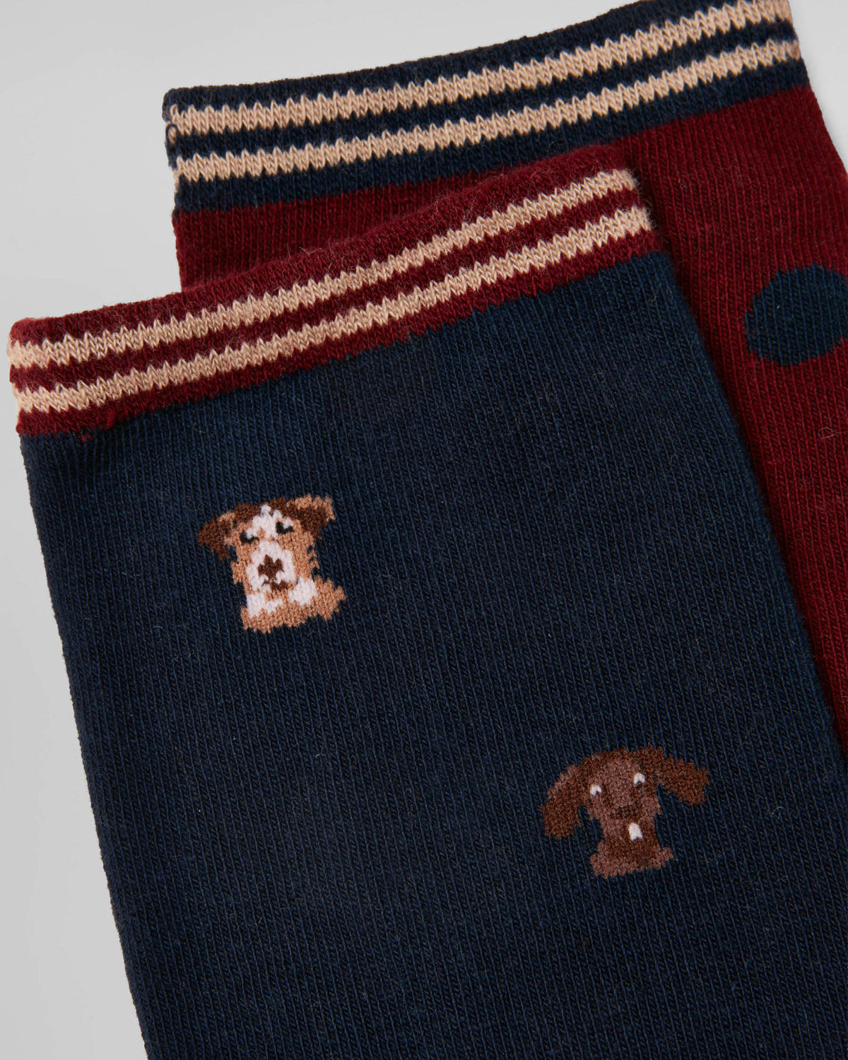 Joules Everyday 2 Pack Womens Socks - Navy Mini Dog | CHO | Designer Womens Socks