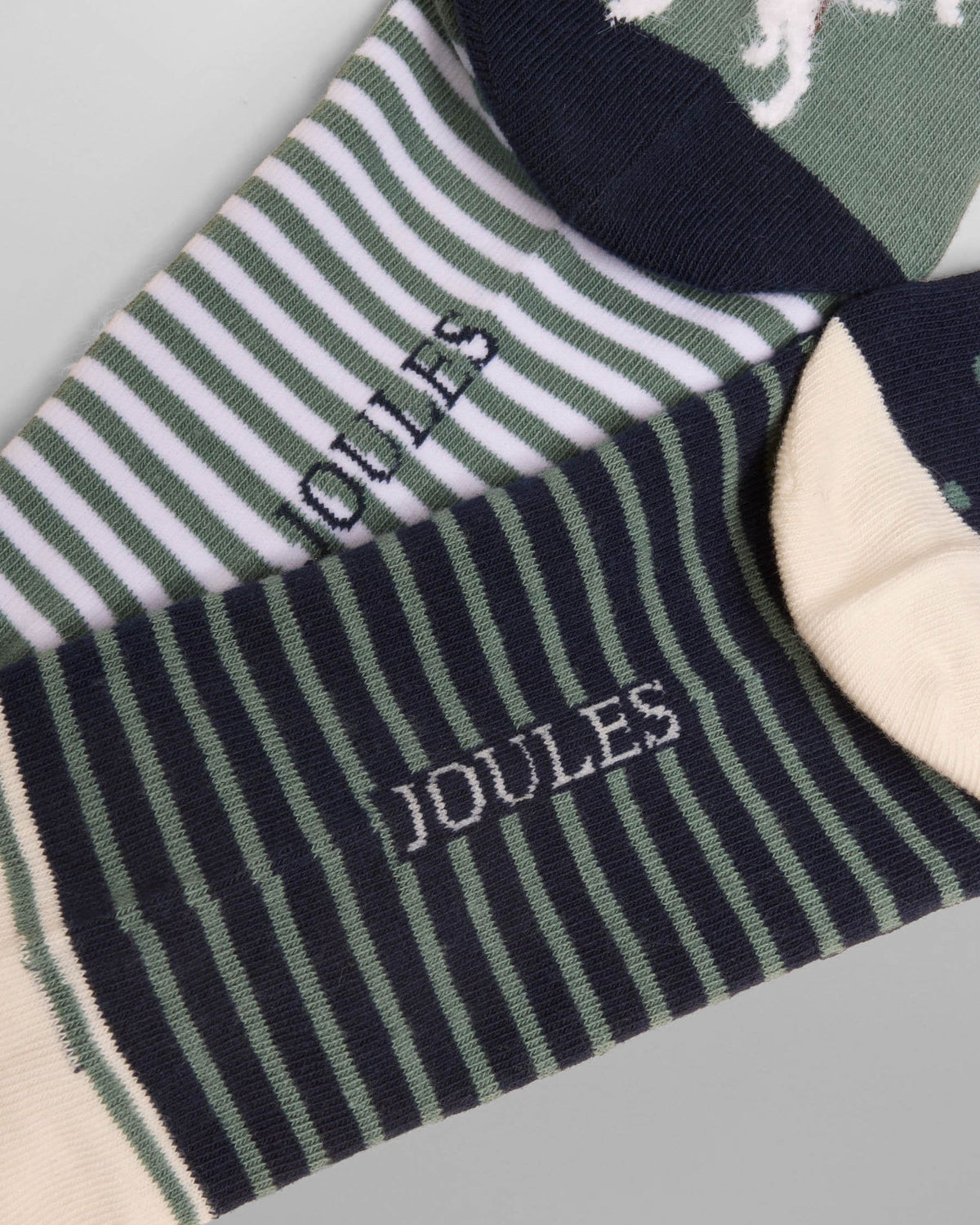 Joules Everyday 2 Pack Womens Socks - Green Dog | CHO | Designer Womens Socks