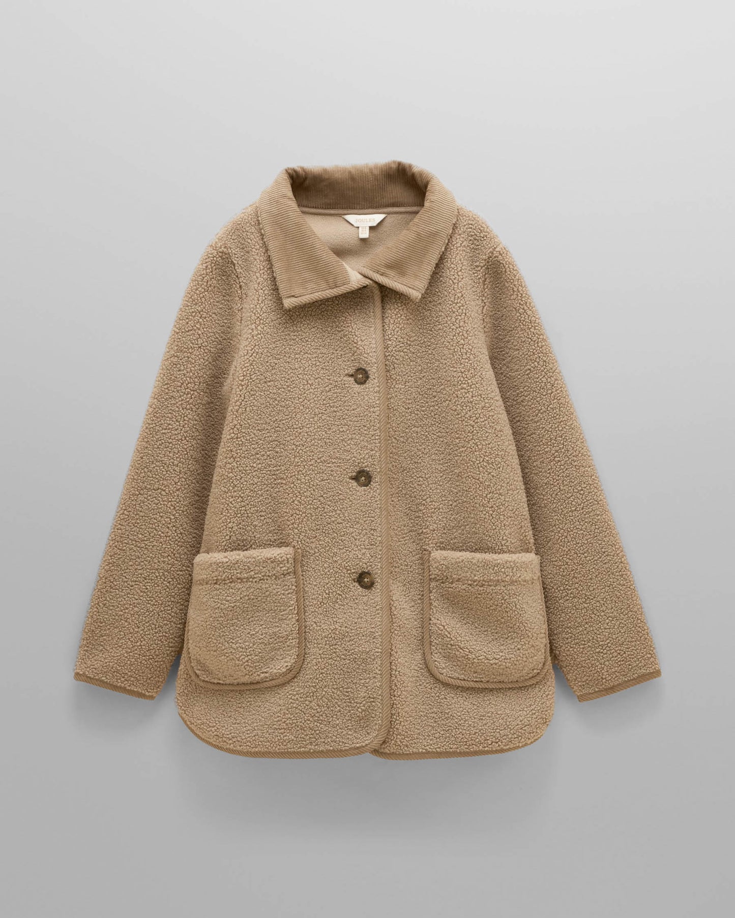 Joules Sadie Longline Womens Fleece Jacket - Mink Brown