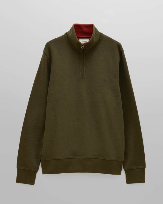 Joules Alistair Mens 1/4 Zip Sweatshirt - Green | CHO | Designer Mens 1/4 Zip Sweatshirts