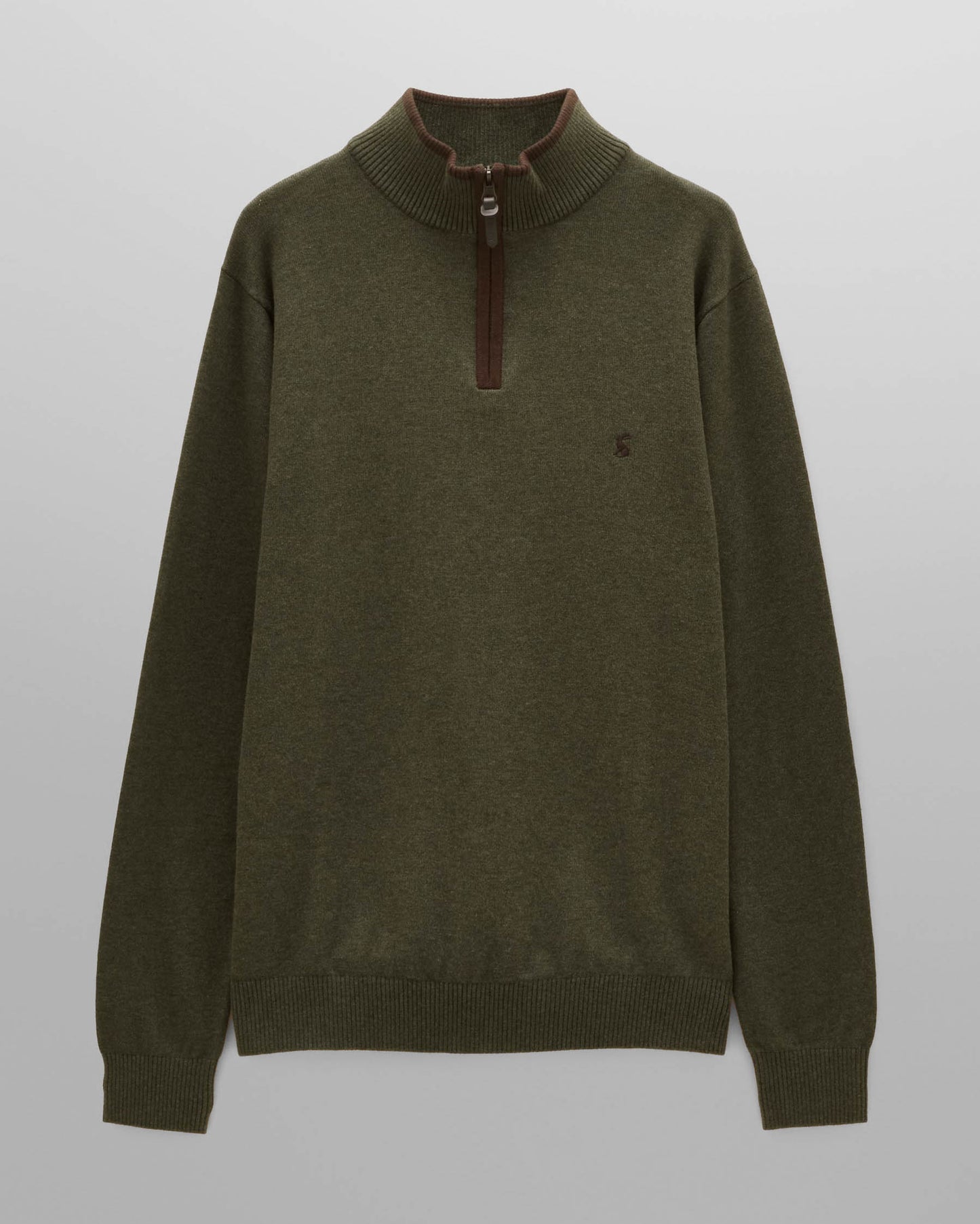 Joules Hillside Mens 1/4 Zip Jumper - Khaki Green