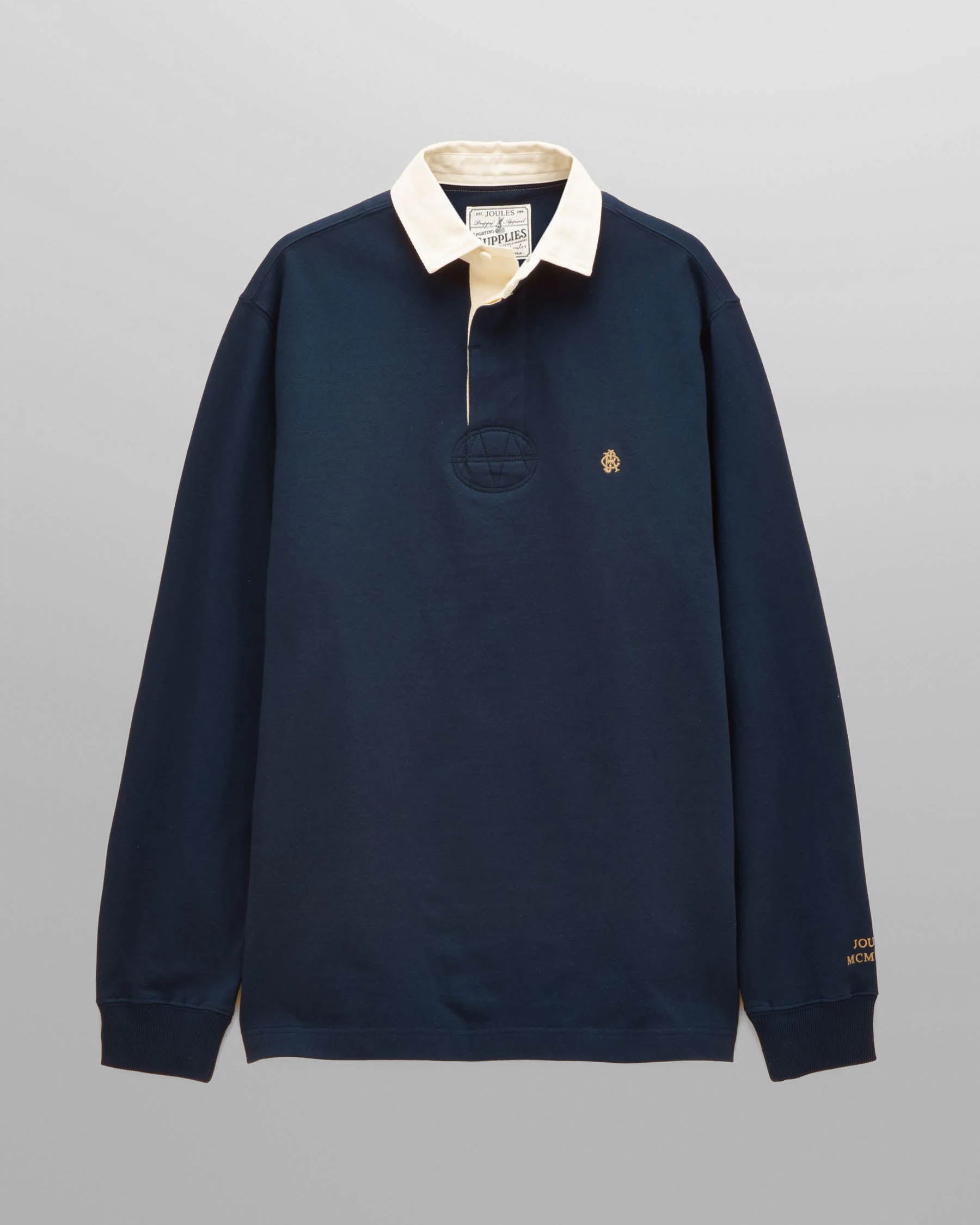 Joules Mens Long Sleeve Rugby Club Shirt - Navy | CHO | Designer Mens Rugby Shirts