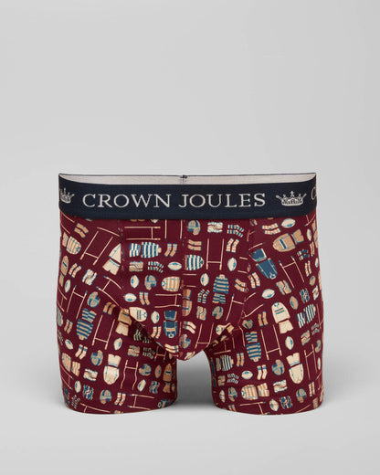 Joules 2 Pack Mens Crown Joules Boxers - Ruck and Roll Red/Green