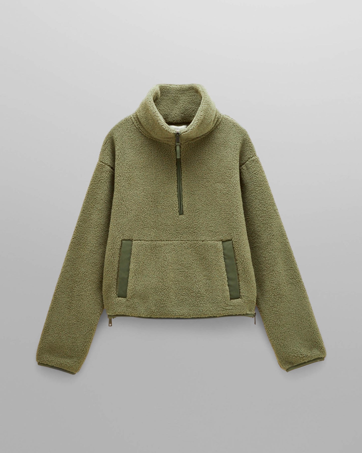 Joules Tilly Womens Cropped 1/4 Zip Fleece - Olive Green