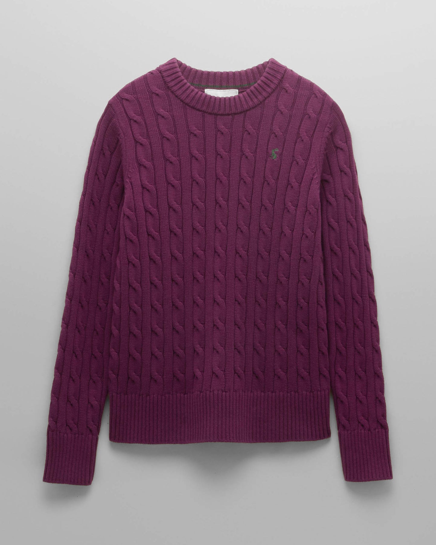 Joules Womens Classic Cable Knit Jumper - Purple Berry