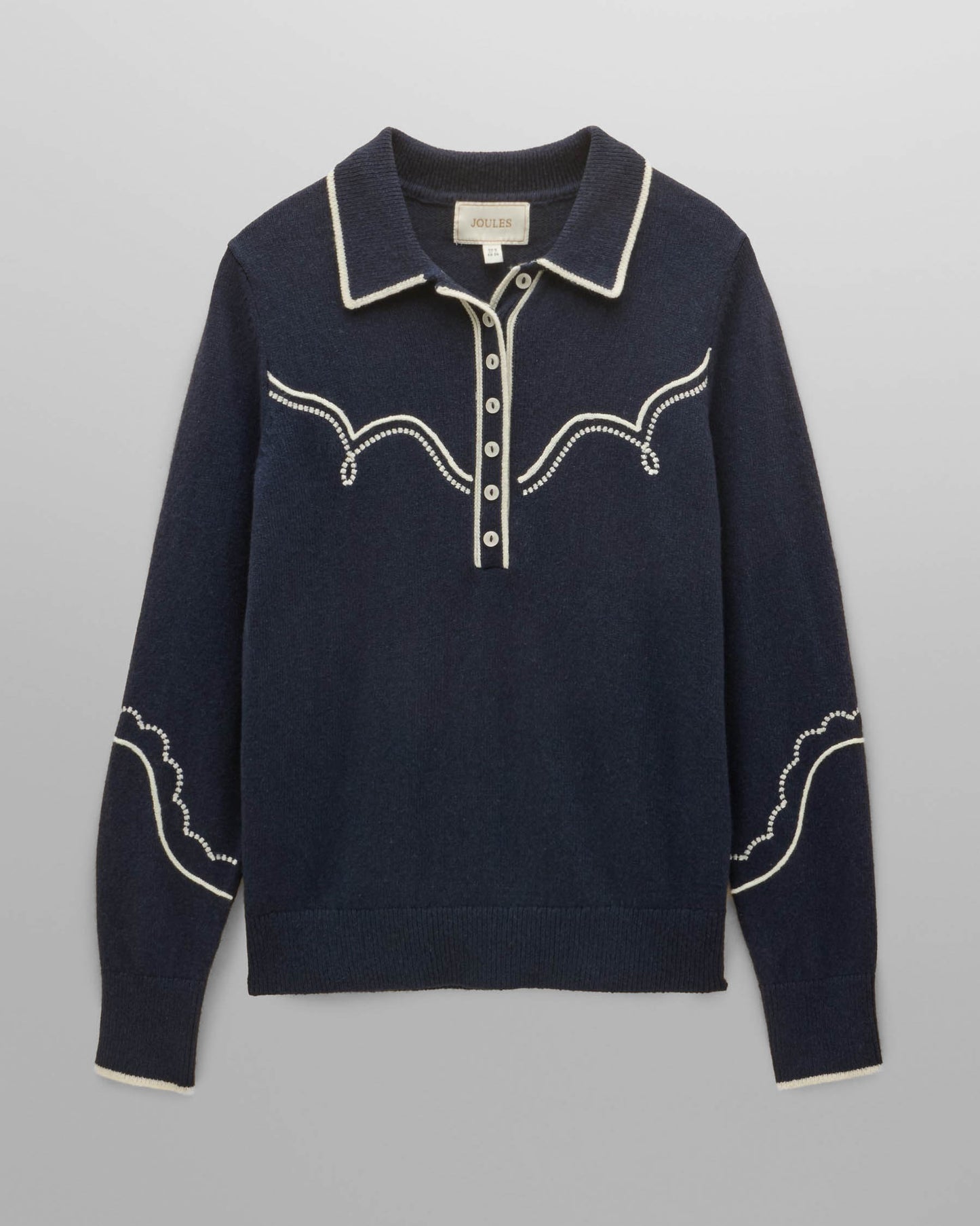Joules Western Womens Collared Jumper - Navy