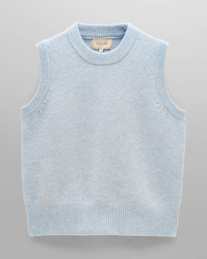 Joules Holly Womens Crew Neck Knit Tank Top - Light Blue | CHO | Designer Womens Knit Tank Tops
