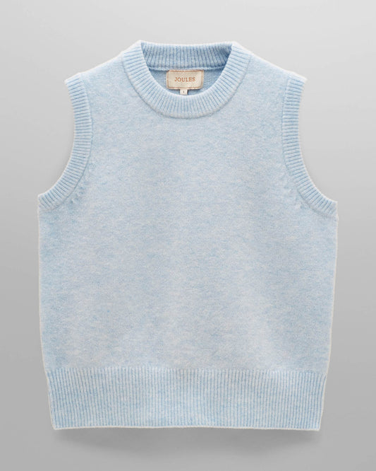 Joules Holly Womens Crew Neck Knit Tank Top - Light Blue