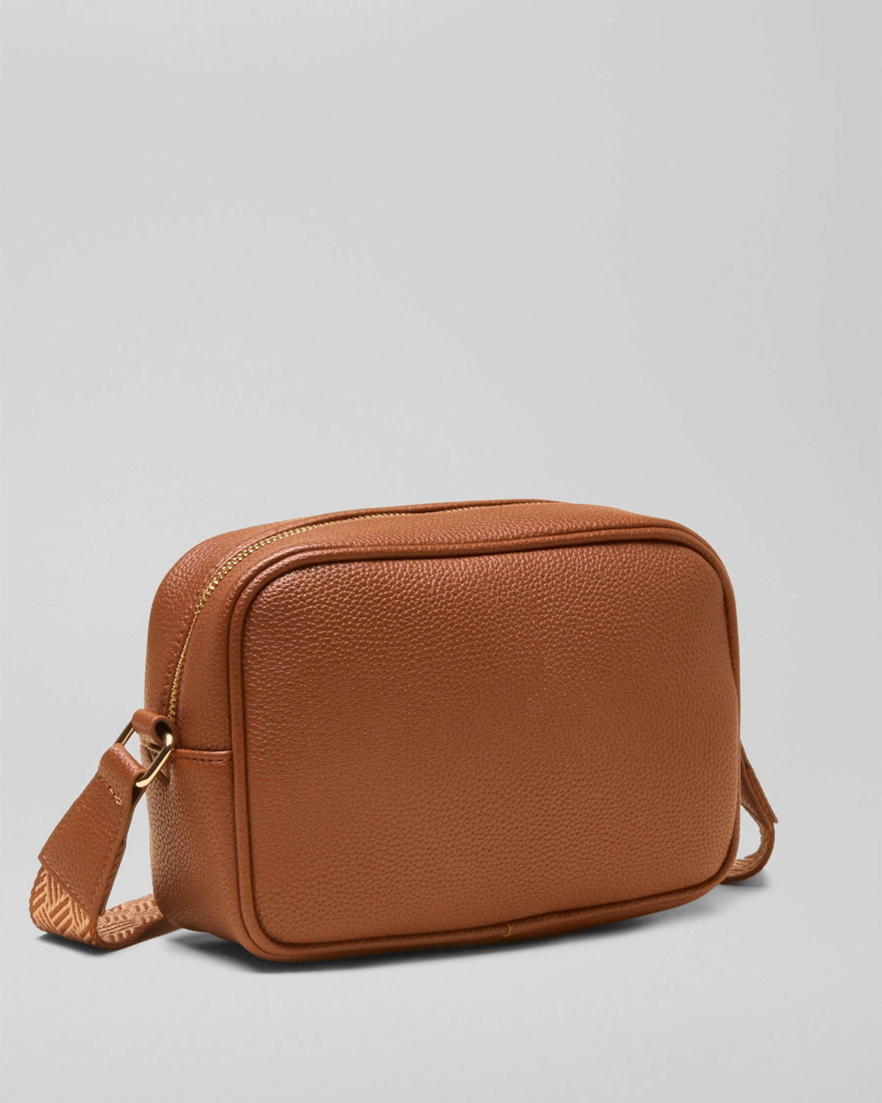 Joules Trent Womens Faux Leather Crossbody Bag in Tan Brown, back