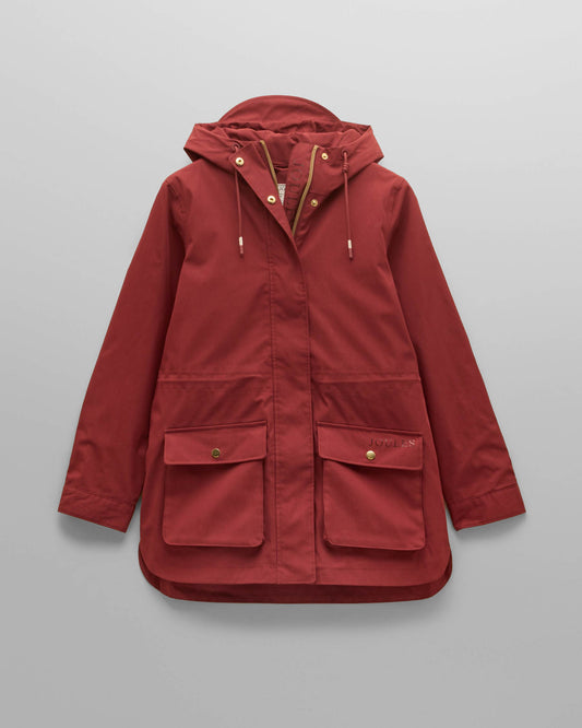 Joules Portwell Womens Raincoat - Rust | CHO | Designer Womens Rain Coats